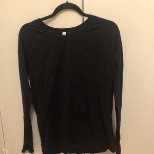 Athleta Women's Momentum Top XL Black Crew Neck Athletic Top Lightweight